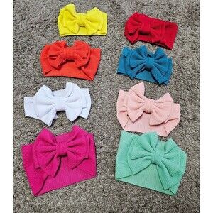 Baby girl soft stretchy headbands with BOWS
